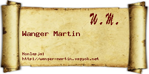 Wanger Martin névjegykártya