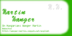 martin wanger business card